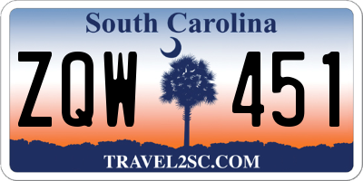 SC license plate ZQW451