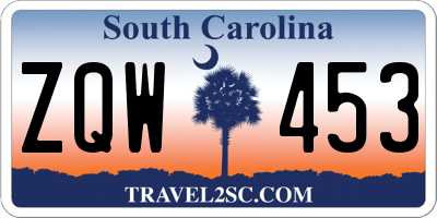 SC license plate ZQW453