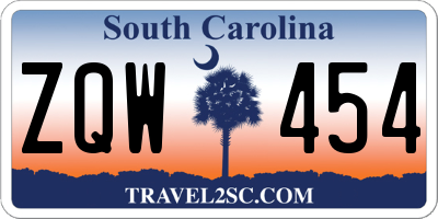 SC license plate ZQW454