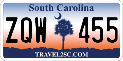SC license plate ZQW455