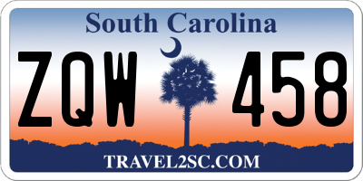 SC license plate ZQW458
