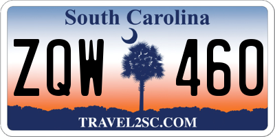 SC license plate ZQW460