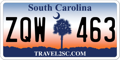 SC license plate ZQW463