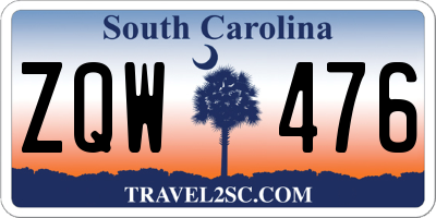SC license plate ZQW476