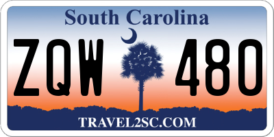 SC license plate ZQW480