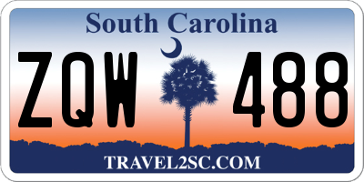 SC license plate ZQW488