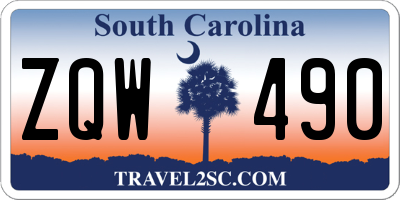 SC license plate ZQW490
