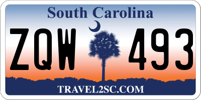 SC license plate ZQW493