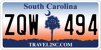 SC license plate ZQW494