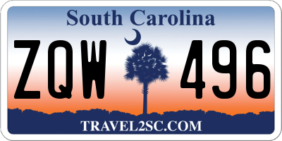 SC license plate ZQW496