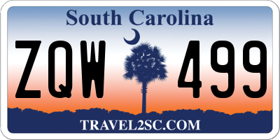 SC license plate ZQW499