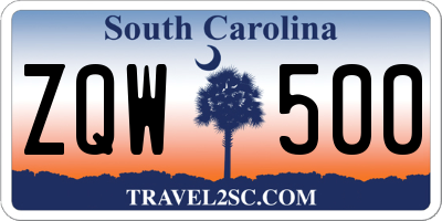 SC license plate ZQW500