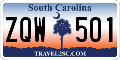 SC license plate ZQW501