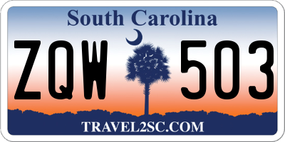 SC license plate ZQW503