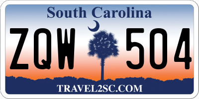 SC license plate ZQW504