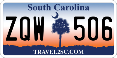SC license plate ZQW506