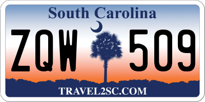 SC license plate ZQW509