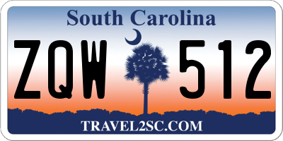 SC license plate ZQW512