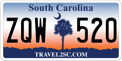 SC license plate ZQW520