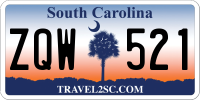 SC license plate ZQW521