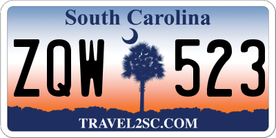 SC license plate ZQW523