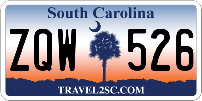 SC license plate ZQW526