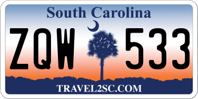 SC license plate ZQW533