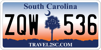 SC license plate ZQW536