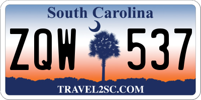 SC license plate ZQW537
