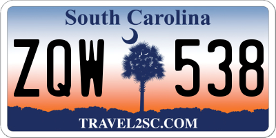 SC license plate ZQW538