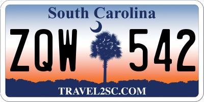 SC license plate ZQW542
