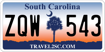SC license plate ZQW543