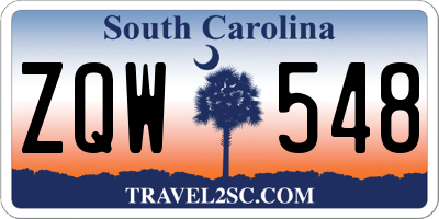 SC license plate ZQW548