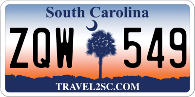 SC license plate ZQW549