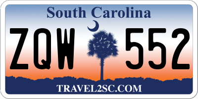 SC license plate ZQW552