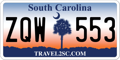 SC license plate ZQW553