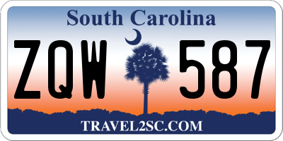 SC license plate ZQW587