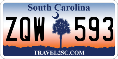 SC license plate ZQW593