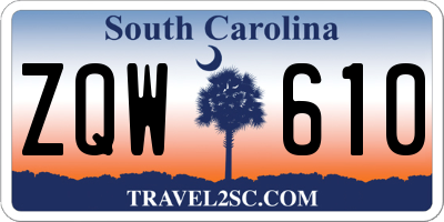 SC license plate ZQW610