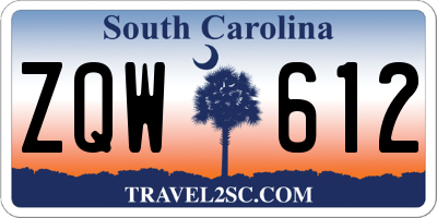 SC license plate ZQW612