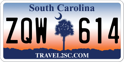 SC license plate ZQW614