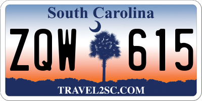 SC license plate ZQW615