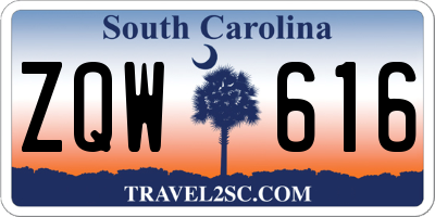 SC license plate ZQW616