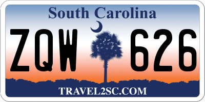 SC license plate ZQW626