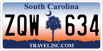SC license plate ZQW634