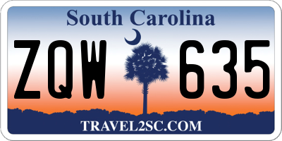 SC license plate ZQW635