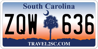 SC license plate ZQW636