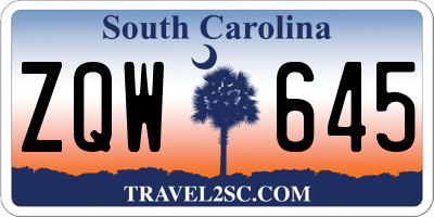 SC license plate ZQW645