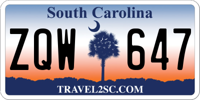 SC license plate ZQW647
