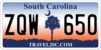 SC license plate ZQW650